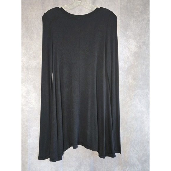 Free People Womens BLACK January Ribbed Scoop Neck Long Sleeve Tunic T-Shirt S - Picture 4 of 7